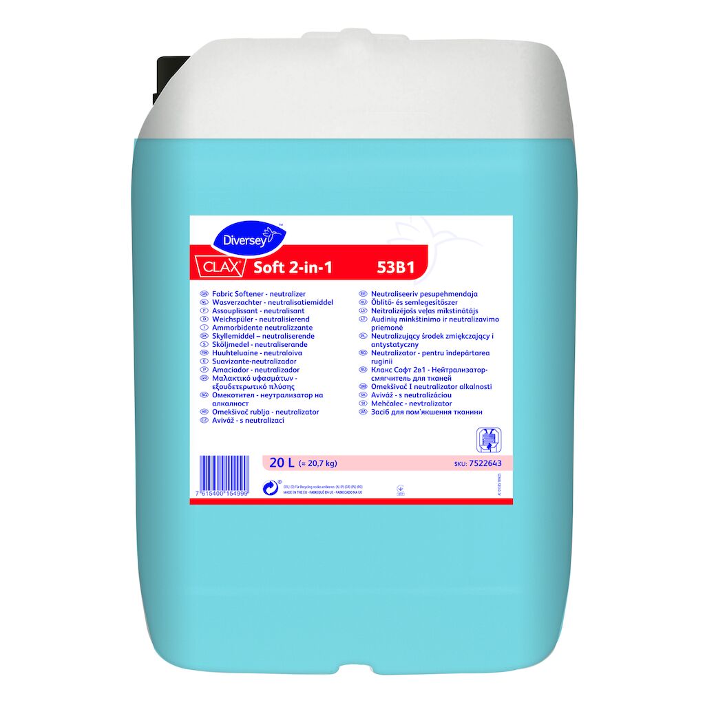 Clax Soft 2-in-1 53B1 1x20L - neutralizujący środek zmiękczający i antystatyczny