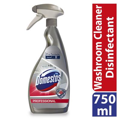 Domestos Pro Formula TASKI Sani 4 in 1 Plus Spray 6x0.75L - A combined washroom cleaner, descaler, disinfectant and deodoriser for all acid resistant hard surfaces in washroom areas.